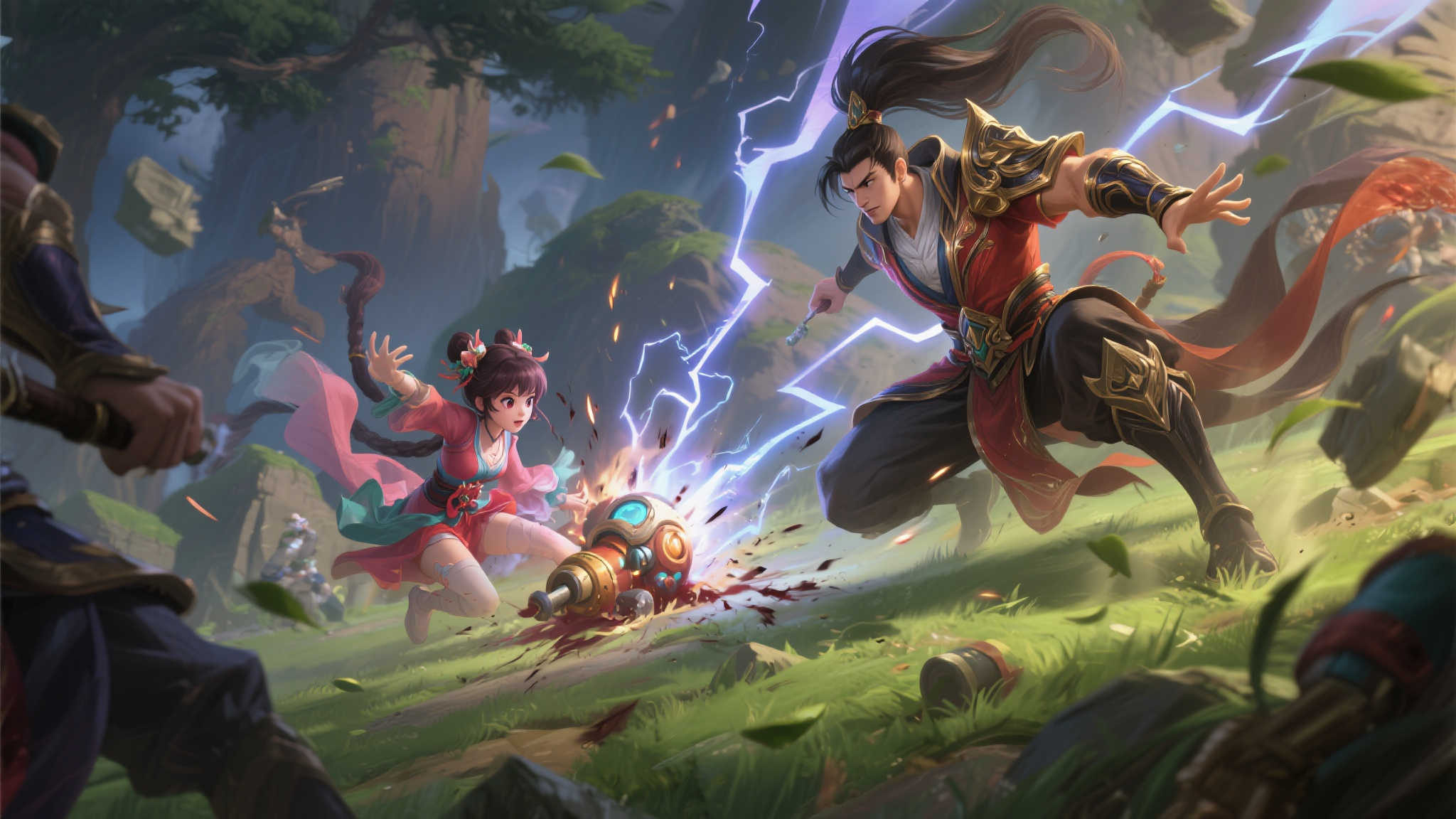 在激烈的峡谷战斗中，英雄之间微妙而富有策略性的交锋